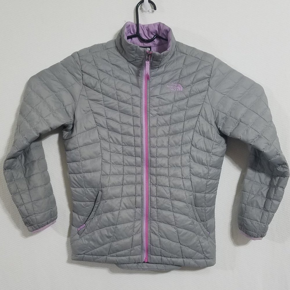 North Face Womens XS Silver Pink Thermoball Jacket Nano Puff Puffer Light Coat